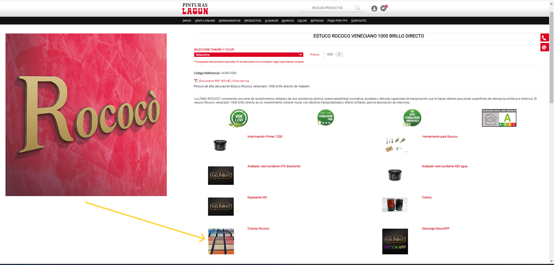 Enlace a colores Rococo